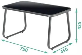 Záhradný kovový nábytok NUGRI (pohovka + 2 kreslá + stôl) - béžový