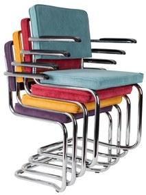 Sada 2 čiernych stoličiek s opierkami Zuiver Ridge Kink Rib