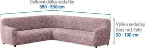 Bielastické poťahy GRAFITI NOVÉ gaštanovo hnedé rohová sedačka (š. 350 - 530 cm)