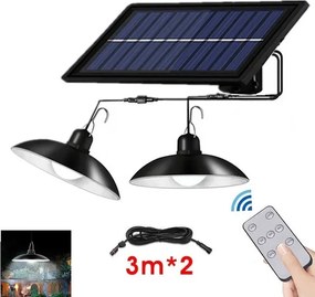 Solárny svetelný systém - čistá biela - 2 x 30 x LED dióda + diaľkový ovládač