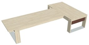 Stôl Verno+ S 200 x 370 cm s rokovacím prvkom, agát / hnedá
