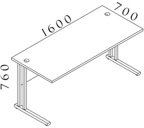 Stôl Visio LUX 160 x 70 cm, dub