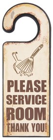 Vintage dekoračná tabuľa na dvere "SERVICE ROOM", 11x1x30 cm