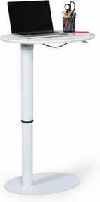 Oválny polohovací stôl so zaoblenými rohmi, biely, 50 × 65 cm