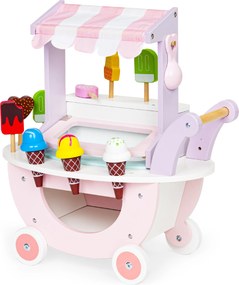 ECOTOYS drevený zmrzlinový vozík pre deti 3+ – 12-dielna magnetická sada
