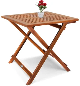 Casaria Drevený odkladací stolík z ALEK, 70x70x73cm, hnedá