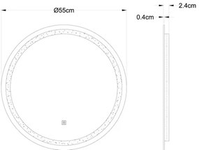 Globo 84033 - LED Stm. zrkadlo s podsvietením RIVAS LED/10W/230V 4000K pr. 55 cm