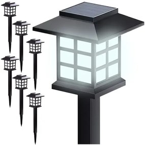 Solárna záhradná lampa - 6 kusov