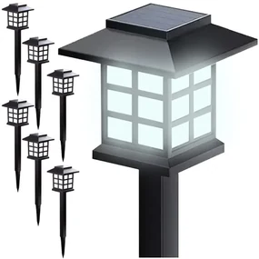 Solárna záhradná lampa - 6 kusov