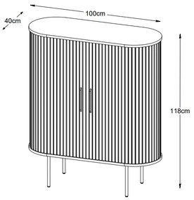 Dizajnová skrinka Vasiliy 118 cm prírodný dub