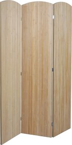 Bambusový paraván HWC-O30, deliaca stena, 3 panely, 170 × 120 cm – hnedá