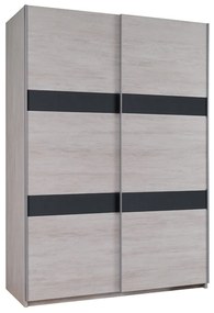 Skriňa Verdek SZ150 VD12, Farby: dub monastery / dub monastery + čierny lesk, Osvetlenie: osvetlenie LED, Systém tichého zatvárania: áno, Zrkadlo: nie