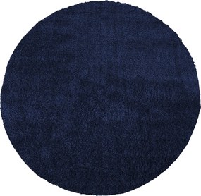 DY Okrúhly tmavomodrý shaggy koberec Kamel Rozmer: 160 cm
