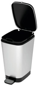 Pedálový plastový odpadkový kôš v striebornej farbe 25 l Chic Bin – KIS