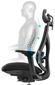 Kancelárska ergonomická stolička Neoseat THOMAS — čierna, nosnosť 150 kg