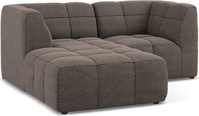 Hnedá rohová pohovka z textílie buklé (ľavý roh/s leňoškou) Aloha – Makamii