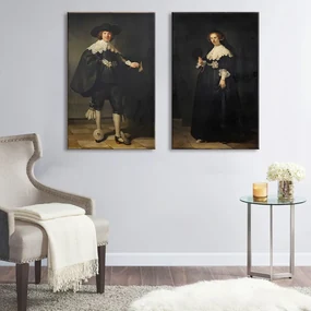 Obraz na plátne Rembrandt - Portréty Martena Soolmansa a Oopjena Coppita | rôzne rozmery