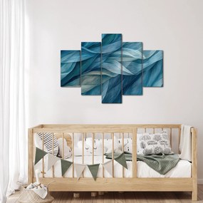 Obraz - Modrobiele vlnky (150x105 cm)