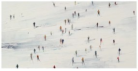 Obraz lyžiari v zimnej krajine