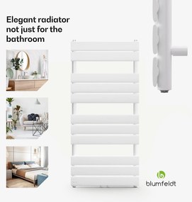 Blumfeldt Fairmont, 50 x 107, radiátor, 509 W, teplovodný, 4 vešiaky uterákov, 1/2"