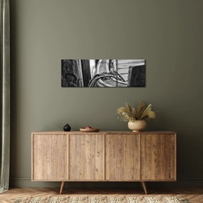 Obraz - Priviazaná loď (s hodinami) (90x30 cm)