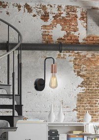 Candellux Čierne nástenné svíetidlo Herpe pre žiarovku E27 21-66855