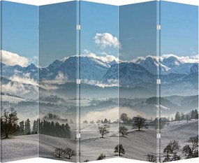 Paraván - Zasnežené hory (210x170 cm)