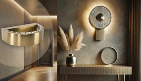 Toolight Toolight, LED nástenné krištáľové svietidlo APP1509-CP, zlatá matná, OSW-06792