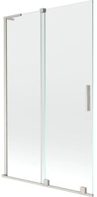 Mexen Velar L, 2-krídlová posuvná vaňová zástena 110 x 150 cm, 8mm číre sklo, brúsená oceľ, 896-110-003-01-97