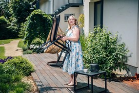 AKCIA Záhradné kreslá TAVERNO set 2ks sivá/čierna II. akosť