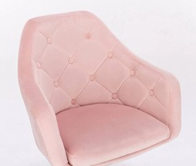 LuxuryForm DESIGN Kreslo ANDORA VELUR na zlatom kríži - svetlo ružová
