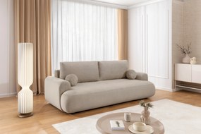 Pohovka Lotulis s rozkladom na spanie - krémová hydrofóbna pletenina Blur 01