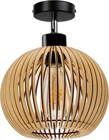 Stropné svietidlo LED stropný luster nástenné svietidlo E27 drevená guľa