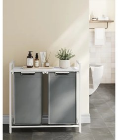 Kôš na bielizeň REX biela/sivá