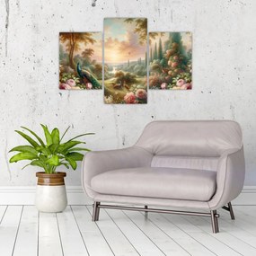 Obraz - Pávy v záhrade (90x60 cm)