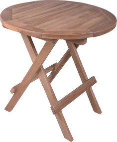 Okrúhly záhradný odkladací stolík z tíkového dreva ø 50 cm Luang – Garden Pleasure