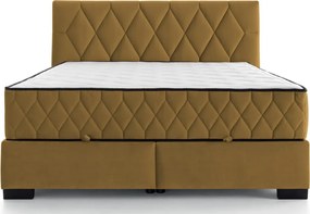 Posteľ Reve 160x200 cm, horčicovo žltá látka