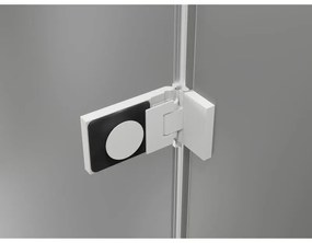 Mexen Lunar-F L, 1-krídlový sprchový kút so skladacími dverami, ľavý, 95 x 80 cm, 8mm číre sklo, biely profil, 836L-095-080-20-00-L