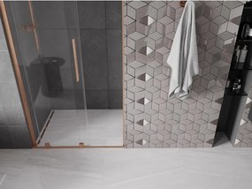Mexen Velar L, posuvné sprchové dvere do otvoru 100 cm, 8mm číre sklo, medená matná, 871-100-003-01-65