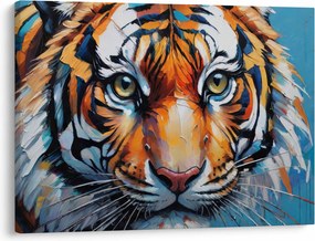Obraz - Pohľad tigra, maľba (70x50 cm)
