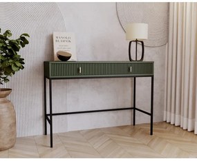 Konzolový stolík SUE zelená/čierna