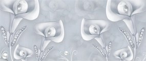 Obraz - Perlové kvety (120x50 cm)