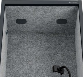 Akustická kabína SALLY MentalBox 600 mm – antracitový korpus, sivé sedadlo