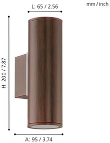 Eglo 94105 - LED vonkajšie osvetlenie RIGA 2xGU10/3W/230V IP44