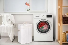 Kôš na bielizeň bambusový 80 l biely