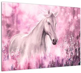 Sklenený obraz - Maľovaný kôň (70x50 cm)