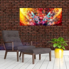 Obraz - Merkaba s krídlami, abstrakcia (120x50 cm)