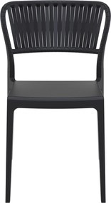 PORTOFINO záhradná stolička s podrúčkami black