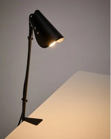 Čierna kovová stolová lampa s klipom (výška 51 cm) Jula – Kave Home