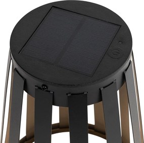 Sada 2 vonkajších stolových lámp čiernych vrátane LED 3-stupňového stmievača solárneho a nabíjateľného - Penny